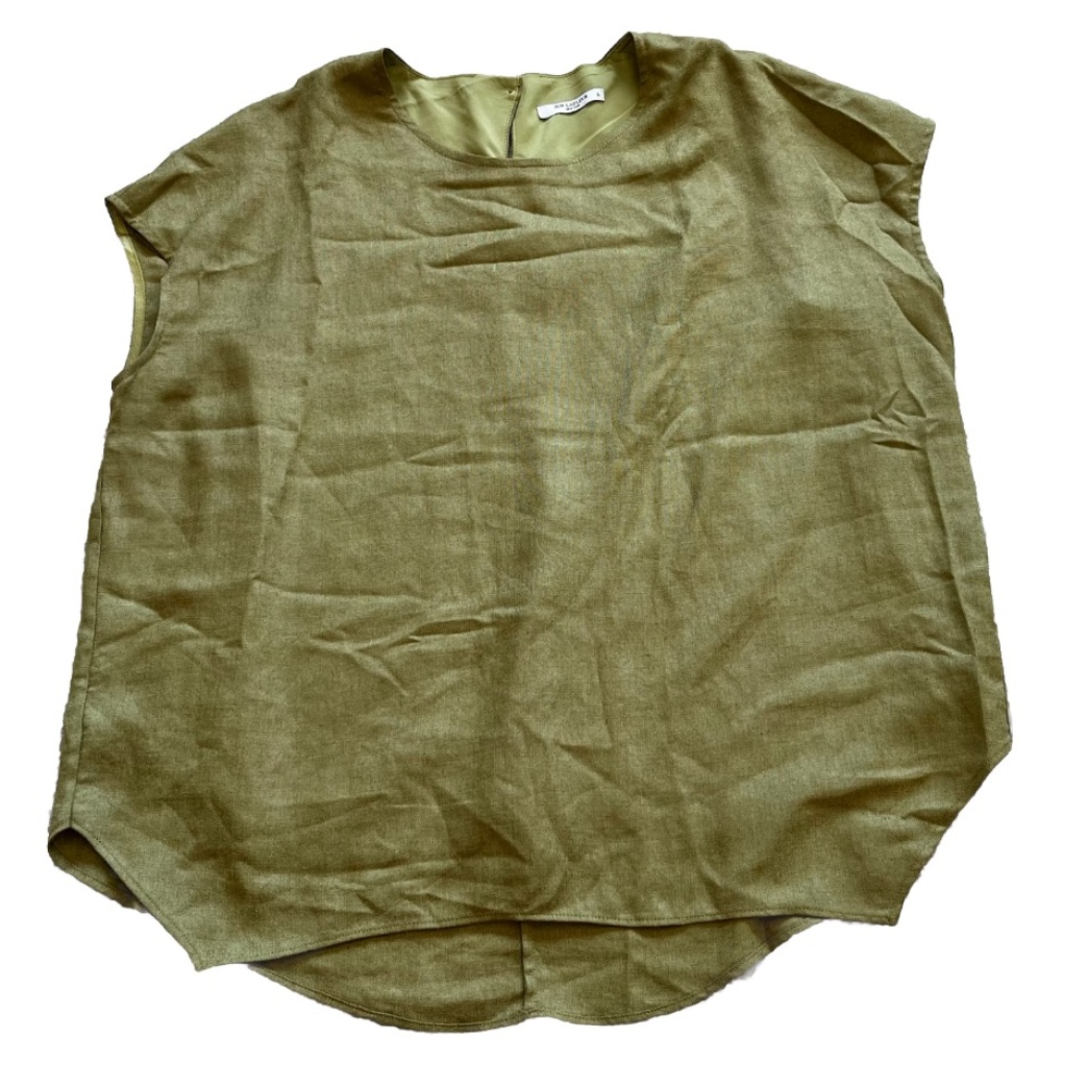 MM. LAFLEUR NEW YORK GREEN TOP SIZE LARGE MINIMALIST CHIC MODERN CLASSIC